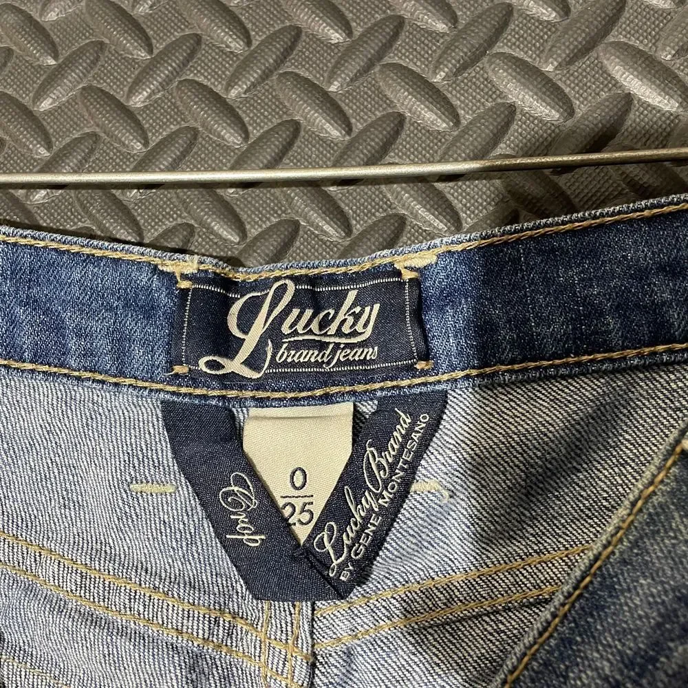 Lucky Brand Crop By Gene Montesano Blue Faded Western Style‎ Denim Jeans 0/25